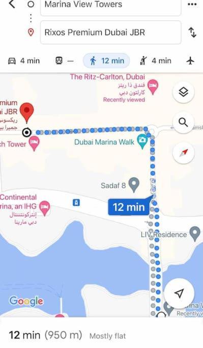 Full Sea View With Balcony - Studio Apartment - 10 Min To Jbr - Дубай Экстерьер фото